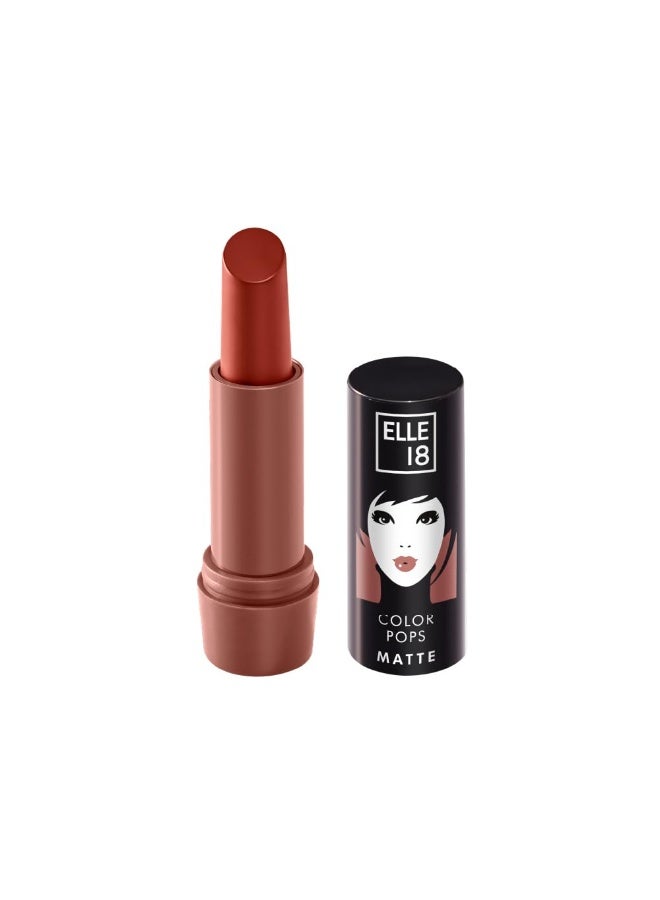 إيل 18 أحمر شفاه Elle 18 Color Pops Matte، لون نيود تريب، بلمسة نهائية مطفية، مرطب، غني بزبدة الشيا وزيت الجوجوبا | 4.3 غرام - Image 4